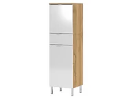 Szafki łazienkowe - Germania Germania Wysoka szafka łazienkowa GW-MAURESA (Imitacja dębu/biały) - miniaturka - grafika 1