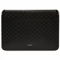 Torby na laptopy - Karl Lagerfeld Sleeve 16" etui wsuwka pokrowiec torba do MacBook Pro 14 2023/2022/2021 - czarny/black Saffiano Plaque - miniaturka - grafika 1