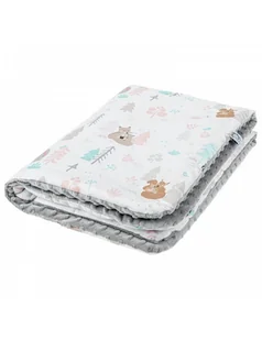 Bonjour Cherie Kocyk średni 75/100 Animals Minky Glacier gray - Koce i narzuty dla dzieci - miniaturka - grafika 1