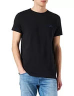 Koszulki męskie - GANT Męski T-shirt Contrast Logo Ss, czarny, XS - miniaturka - grafika 1