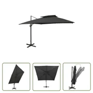 Parasole ogrodowe - The Living Store Parasol wiszący z podwójną czaszą - 300x300 cm - czarny - Parasol Wiszący - miniaturka - grafika 1