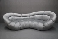 Sofy i kanapy - Sofa Owalna Prunk Pikowana Szara 280 Cm B 6047 - miniaturka - grafika 1
