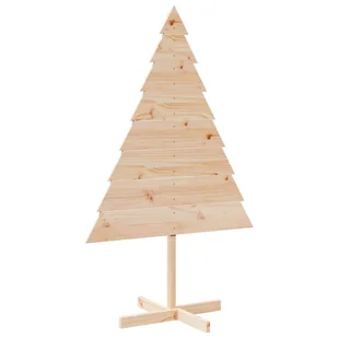 vidaXL Drewniana choinka do udekorowania, 150 cm, lite drewno sosnowe - Choinki - miniaturka - grafika 1