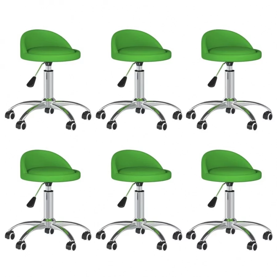 vidaXL Obrotowe krzesła jadalniane 6 szt. zielone sztuczna skóra 3086260