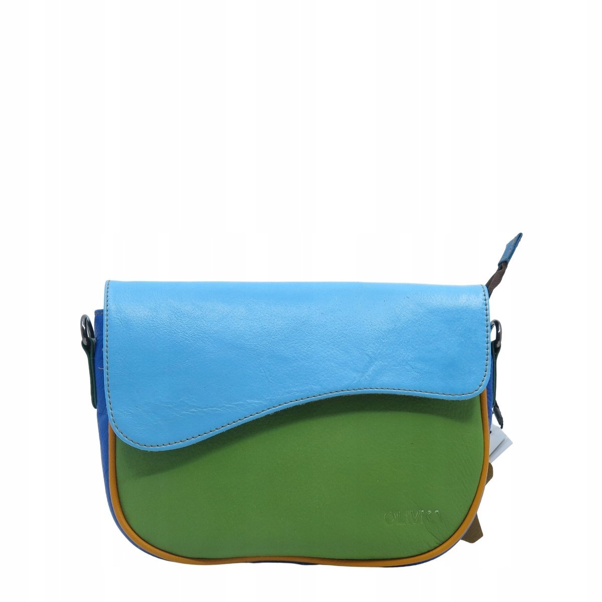 Torebka damska listonoszka skóra naturalna kolorowa stylowa pojemna OLIVKA