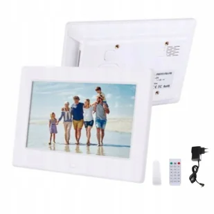 CYFROWA RAMKA NA ZDJĘCIA BUDZIK ODTWARZACZ FILMÓW LED TFT 1024X600 HD 7 - Ramki cyfrowe do zdjęć - miniaturka - grafika 1