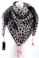 Apaszki i szaliki damskie - WIELOKOLOROWA CHUSTA APASZKA Z FRĘDZLAMI ETNO - miniaturka - grafika 1