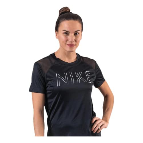 Nike Damska koszulka W Nk Dry Miler Ss Gx Czarny/czarny/metaliczny srebrny XXL