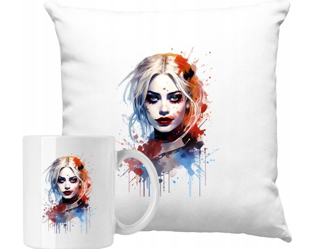 ZESTAW PODUSZKA + KUBEK Harley Quinn Marvel Pomysł Na Prezent + IMIĘ #3