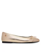 Baleriny - Tommy Hilfiger Baleriny Metallic Toe-Cap FW0FW08920 Złoty - miniaturka - grafika 1