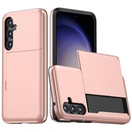 Etui i futerały do telefonów - Do Samsung Galaxy A55 5G Etui na telefon TPU Pokrowiec na komputer z przesuwanym uchwytem na kartę Różowe złoto Rose Gold - miniaturka - grafika 1
