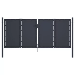 vidaXL Lumarko Brama ogrodzeniowa, stalowa, 300x125 cm, antracytowa! 144525 - Akcesoria do ogrodzeń - miniaturka - grafika 1