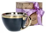Filiżanki - Filiżanka do kawy herbaty porcelanowa duża odcienie niebieskiego Lile Paeonia LI-036G - miniaturka - grafika 1