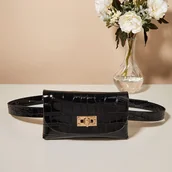 Inne - Stylowa Torebka Damska z Paskiem, Torebka z Materiału PVC z Odpinanym Paskiem Idealna do Codziennego Użytku i Podróży (7.48''x 4.33'') - miniaturka - grafika 1