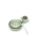 Zestawy naczyń dla dzieci - Suavinex Zestaw silikonowy do karmienia Colour Essence Zielony - miniaturka - grafika 1