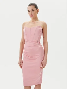 Rinascimento Sukienka koktajlowa CFC0123676003 Różowy Regular Fit - Sukienki - miniaturka - grafika 1