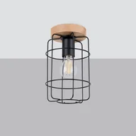 Lampy sufitowe - Gotto lampa sufitowa 1xE27 jasne drewno/czarna SL.1262 - miniaturka - grafika 1
