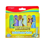 Farby i media malarskie - KEYROAD, Farby Plakatowe W Sztyfcie KEYROAD,  6 Kolorów Metalicznych - miniaturka - grafika 1