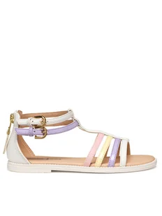 Geox Sandały Jr Karly J7235D 5402 C0761 M Biały - Buty dla dziewczynek - miniaturka - grafika 1