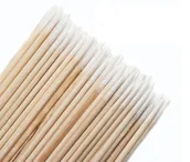 Pozostałe akcesoria do makijażu - Precyzyjne patyczki drewniane z bawełną | 100 sztuk - miniaturka - grafika 1