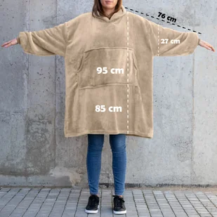 Bluzair Koco Bluza Oversize Kapturem Beżowa 4w1 - Księgarnia OUTLET - miniaturka - grafika 7