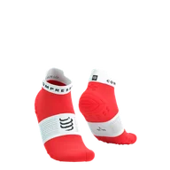 Skarpetki sportowe męskie - COMPRESSPORT Skarpetki do biegania krótkie PRORACING SOCKS V4 RUN LOW fluo red/white - miniaturka - grafika 1