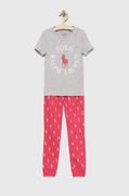 Piżamy damskie - Polo Ralph Lauren piżama bawełniana dziecięca kolor różowy wzorzysta - miniaturka - grafika 1