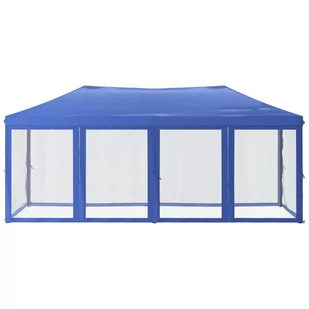 Składany namiot imprezowy ze ściankami, niebieski, 3x6 m - Pawilony ogrodowe - miniaturka - grafika 4