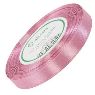 TASIEMKA wstążka SATYNOWA brudny róż 12mm - 32mb - Prace ręczne dla dzieci - miniaturka - grafika 1