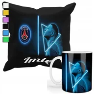 Gadżety dla niej i dla niego - ZESTAW KUBEK + PODUSZKA Z POSZEWKĄ- PREZENT DLA FANATYKA MBAPPE PSG + IMIĘ - miniaturka - grafika 1
