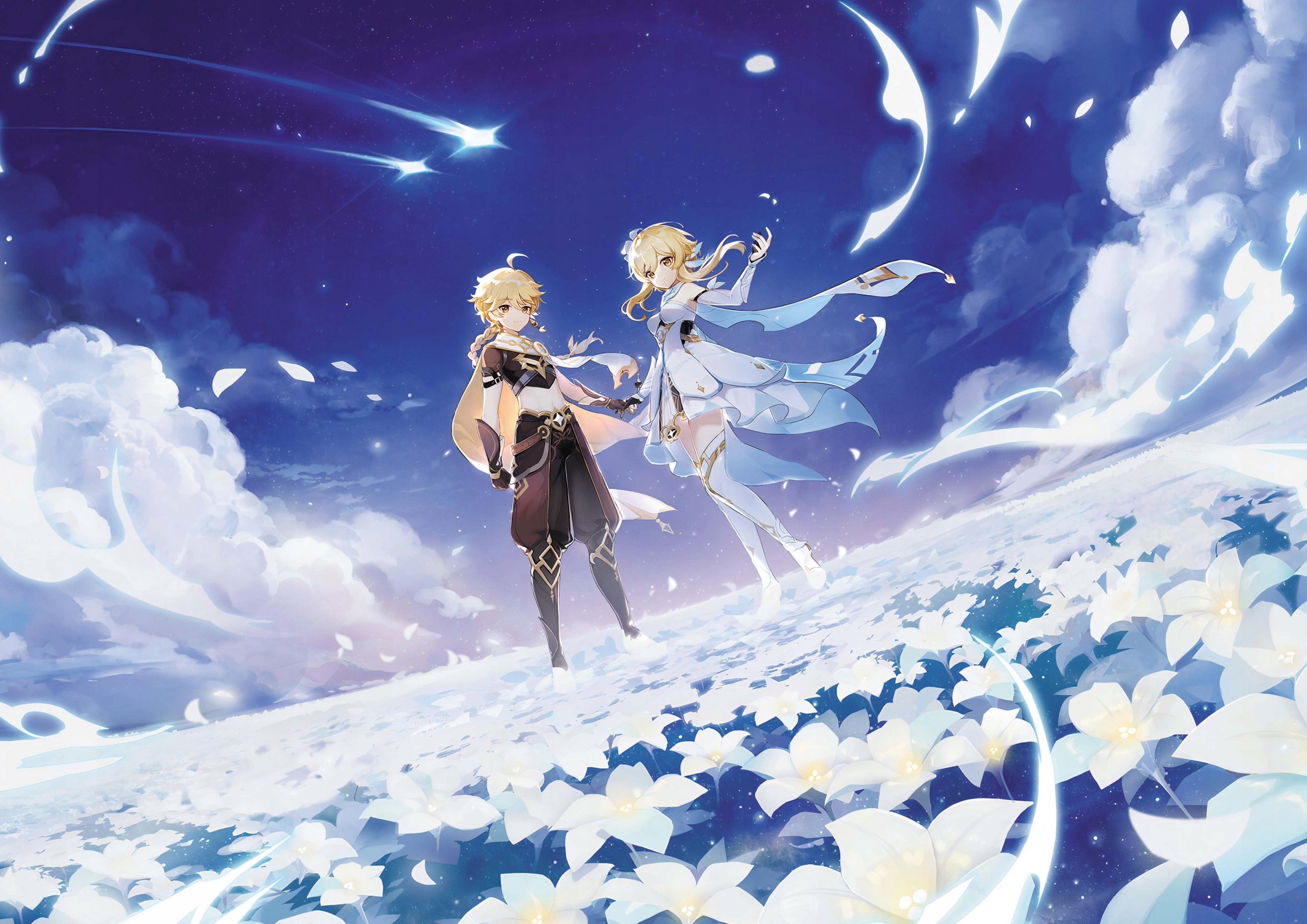 Plakat A1 Genshin Impact Anime Gra Aether Lumine