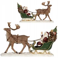 Figurki dekoracyjne - FIGURKA ŚWIĘTY MIKOŁAJ NA SANIACH renifer świąteczna Boże Narodzenie duża - miniaturka - grafika 1