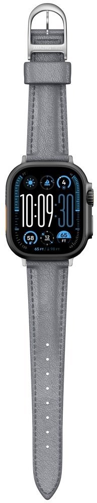 Skórzany pasek AMAZINGTHING Class Band do Apple Watch 45 / 46 / 49 mm - szary