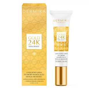 Dermika Luxury Gold Esencja młodości 24K Total Benefit Luksusowy Krem Do Skóry Wokół Oczu Na Dzień I Noc 15ml - Kosmetyki pod oczy - miniaturka - grafika 1