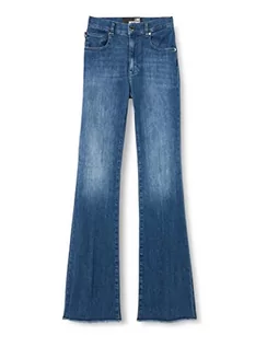 Spodnie damskie - Love Moschino Damskie spodnie swobodne, Medium Blue Denim, 31 - grafika 1