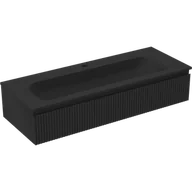 Szafki łazienkowe - Mexen Rivel szafka łazienkowa 120 cm z umywalką Vela, 1 szuflada, ryflowana , czarna mat - 91A20-12023-1-BF71-W23M71 - miniaturka - grafika 1