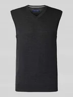 Kamizelki męskie - Bluzka z dzianiny z wełny lana z dekoltem w serek - miniaturka - grafika 1