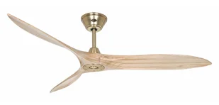 Energooszczędny wentylator sufitowy z pilotem Eco Airscrew 152 cm szczotkowany mosiądz / naturalne drewno - Wentylatory sufitowe - miniaturka - grafika 1