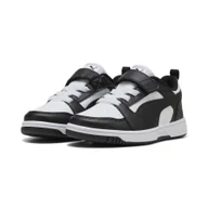 Buty dla dziewczynek - Dziecięce sneakersy PUMA Rebound V6 Lo PUMA White Black - miniaturka - grafika 1