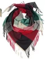 Apaszki i szaliki damskie - Chusta jesienno-zimowa ciepła krata frędzle AXD-13-2 - miniaturka - grafika 1