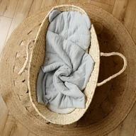 Kołdry i poduszki dla dzieci - Komplet do wózka Pościel Muślinowa Poduszka Kołderka 55x75 Szary - miniaturka - grafika 1