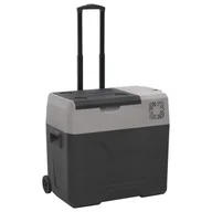 Lodówki turystyczne - vidaXL Lodówka na kółkach, z uchwytem, czarno-szara, 50 L, PP - miniaturka - grafika 1