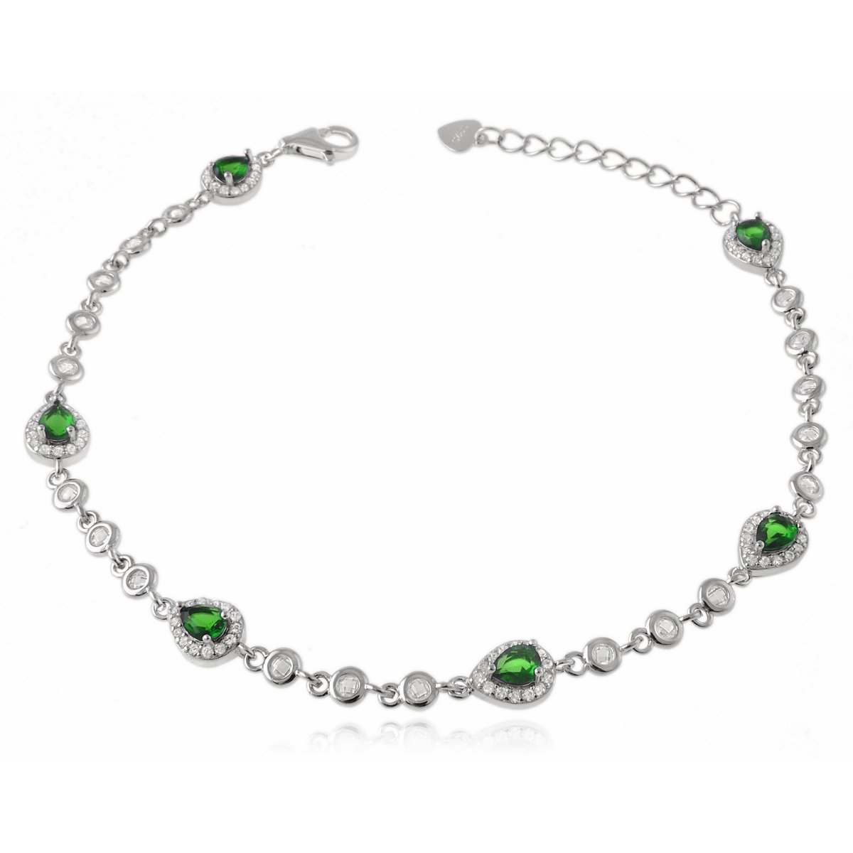 Bransoleta Mrkiza z zielonymi łezkami Srebro 925 Elegancja która przyciąga spojrzenia