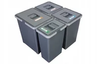 Kosze na śmieci - Sortownik śmieci METROPOLIS 2x12+18+8 l BEZ PODSTAWKI H-34 cm do szuflady w szafce 60 cm - miniaturka - grafika 1