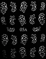 Ozdoby do paznokci - Metaliczne naklejki wodne na paznokcie - nr 05A - miniaturka - grafika 1