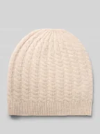 Czapki damskie - Czapka z dodatkiem wełny z imitacji dzianiny - miniaturka - grafika 1