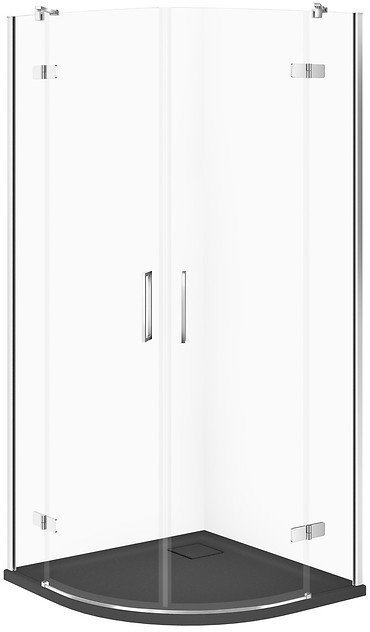 Cersanit SET C626 Kabina CITY PÓŁOKR CHROM 90X90X195+TAKO SLIM SZARY MAT WIR