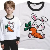 Piżamy dla dziewczynek - Piżama dziecięca Wesoły Królik Zając Trzymający Wielką Marchew 110/116 - VoloDonum - miniaturka - grafika 1