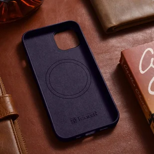 iCarer Case Leather pokrowiec etui z naturalnej skóry do iPhone 14 Plus ciemnofioletowy (kompatybilne z MagSafe) - Etui i futerały do telefonów - miniaturka - grafika 14