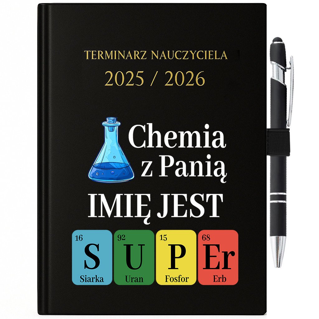 Zestaw Kalendarz/Terminarz + Długopis Dla Nauczyciela Chemia z Panią *Imię*
